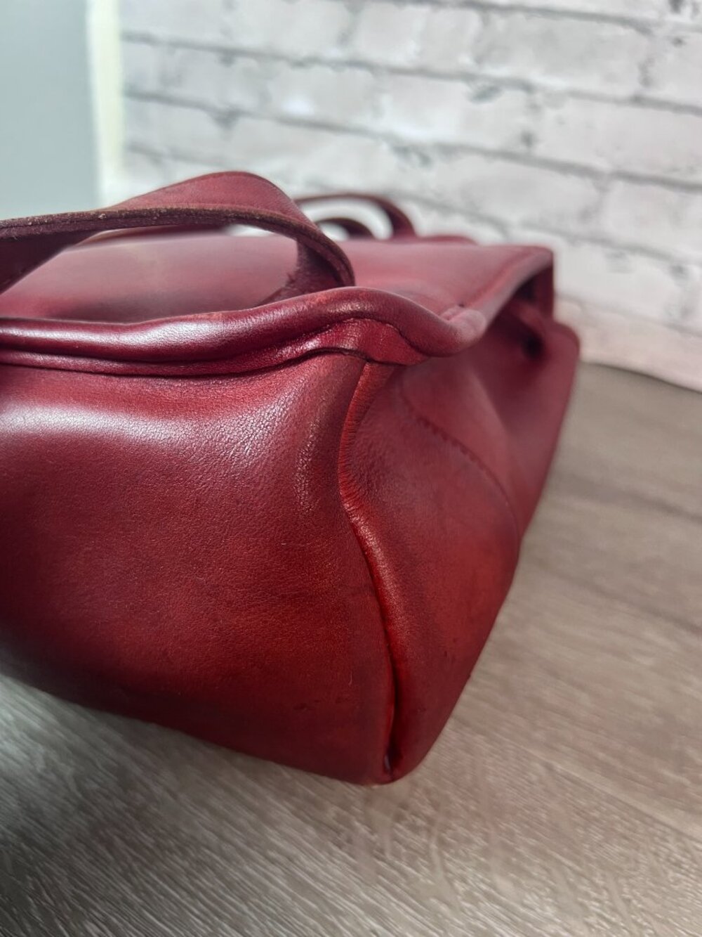 Vintage OLD COACH Backpack Bag Leather Turn Lock Red 9960 - Picture 8 of 10